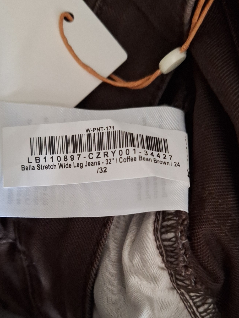 Quince Bella Stretch Wide Leg Jeans Coffee Bean Brown 24x32 NWT - Picture 5 of 5